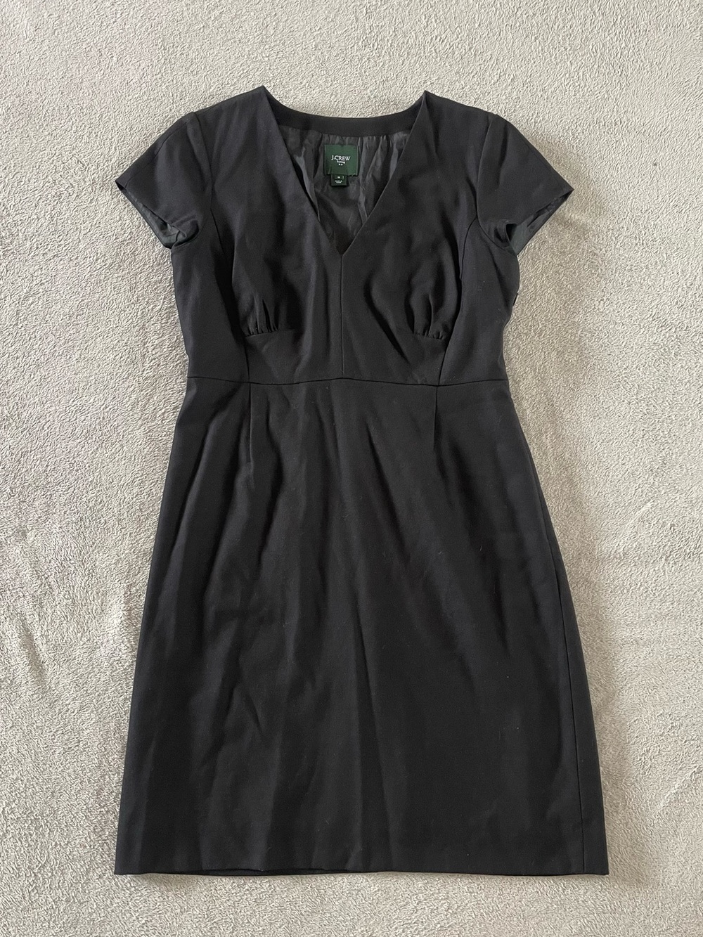 J. Crew Suiting V-Neck Cap Sleeve Wool Pencil Dress Size 12 Old Money Office